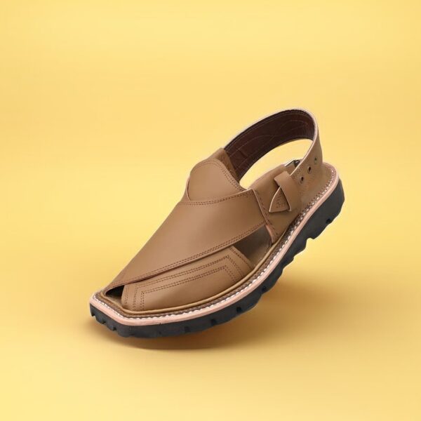 Peshawar zalmi sports chappal-  Premium mat beige leather-handmade