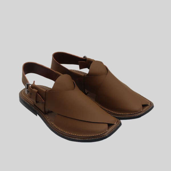 Peshawari Chappal - premium mat brown leather - handmade - Image 4