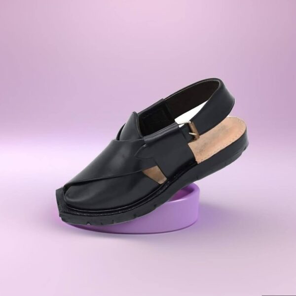 Norozi Chappal - Premium Black leather-Handmade