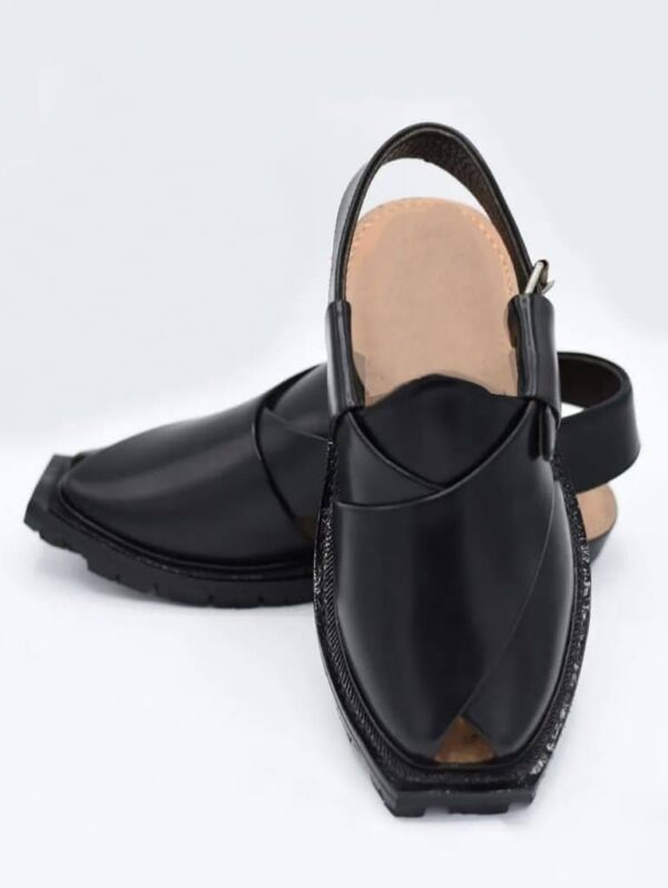 Norozi Chappal - Premium Black leather-Handmade - Image 3