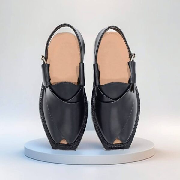 Norozi Chappal - Premium Black leather-Handmade - Image 2